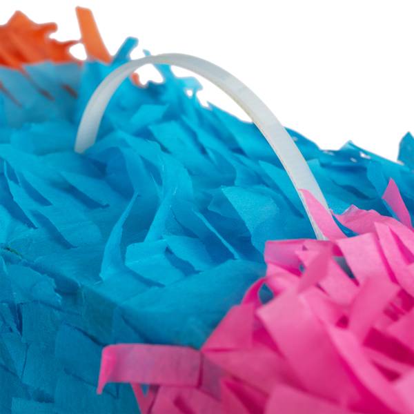 Pinata Zahl mit Stab und Maske Blau - Hellrosa - Orange