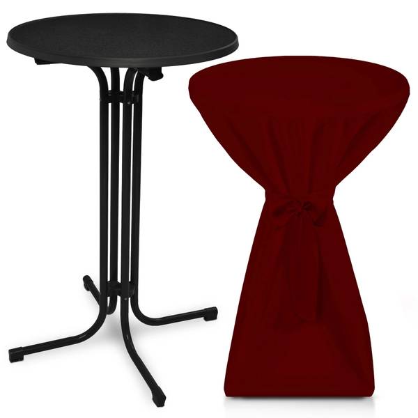 Stehtisch Bellini mit Husse  Premium Bordeaux