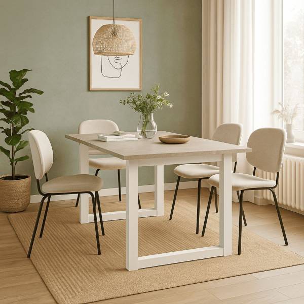 Ausziehbarer HOUSTON Weiß - Holzwerkstoff - 80 x 75 x 160 cm