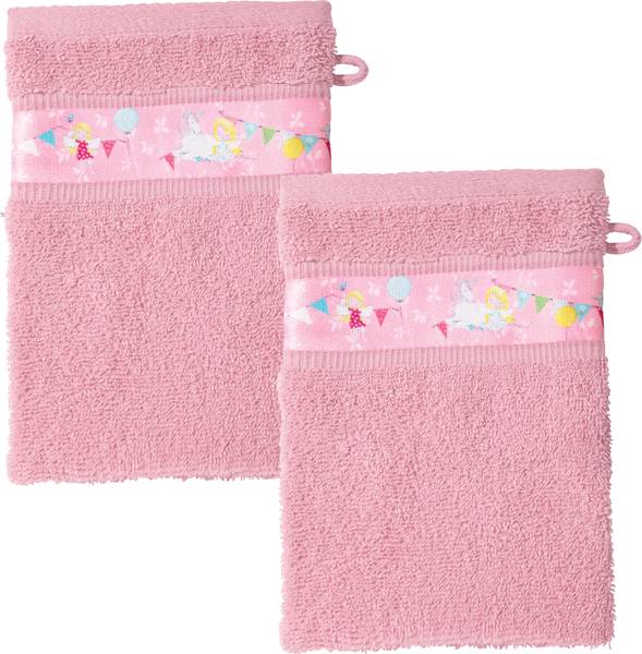 Kinder-Waschhandschuh 2er-Pack 161679 Pink - Textil - 16 x 1 x 21 cm
