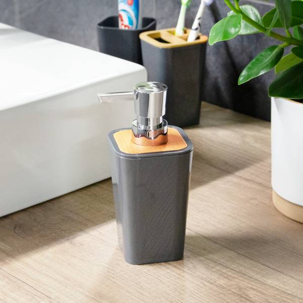 Badezimmerset Calvi 90335 (6er-Set) Grau - Kunststoff - 18 x 25 x 18 cm