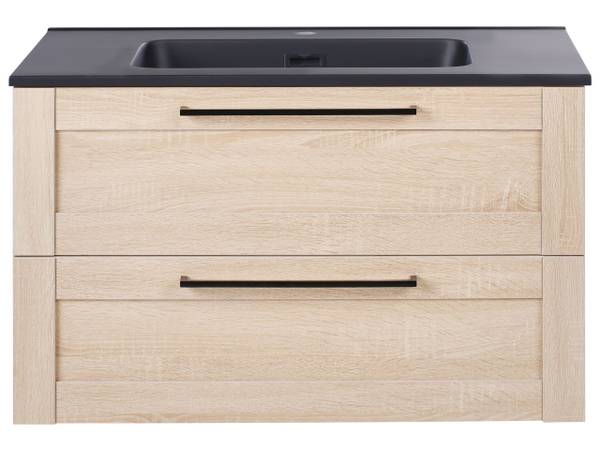 Ensemble pour salle de bain TARIJA Noir - Marron - Bois manufacturé - 80 x 46 x 46 cm