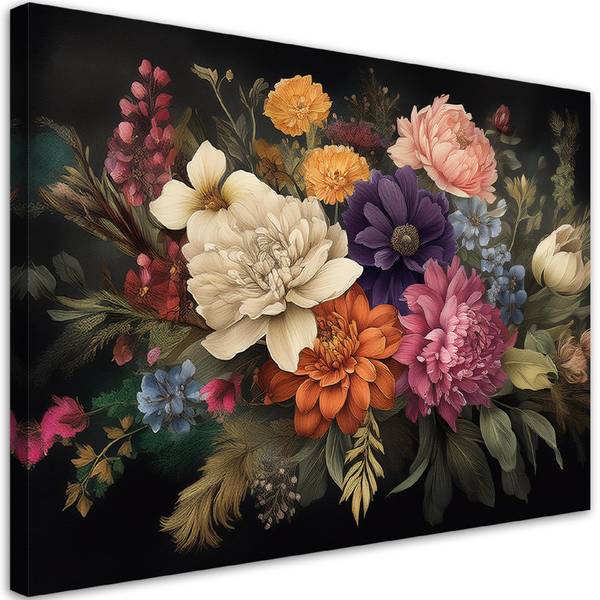 Wandbild blumenstrauß natur 90 x 60 cm