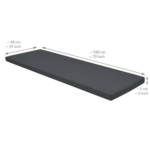 Bankauflage Base BK Graphit - Tiefe: 180 cm