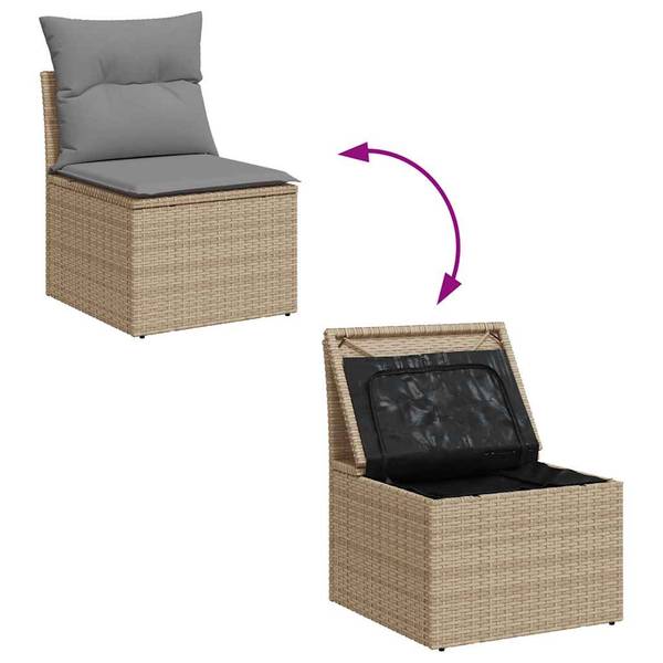 Tuin Bankstel 3036988-4 (7-delig) beige - grijs - staal - 62 x 69 x 62 cm