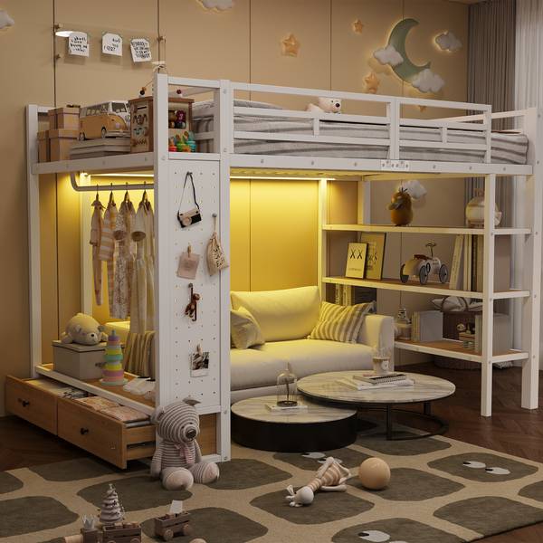 Cadre de lit mezzanine Hephaestus Ⅰ Blanc