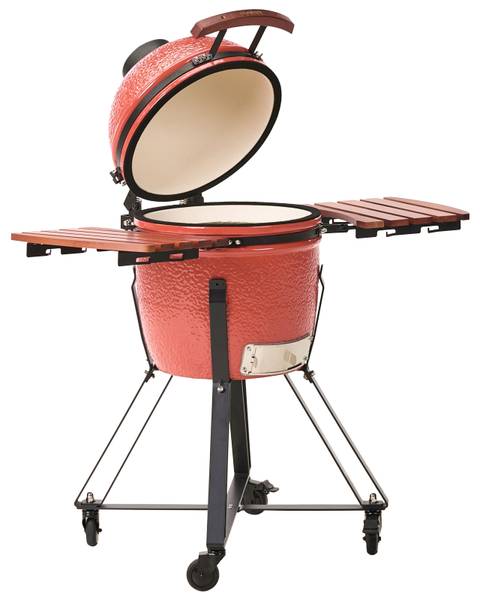 Gril à charbon de bois KAMADO Noir - Marron - Rouge