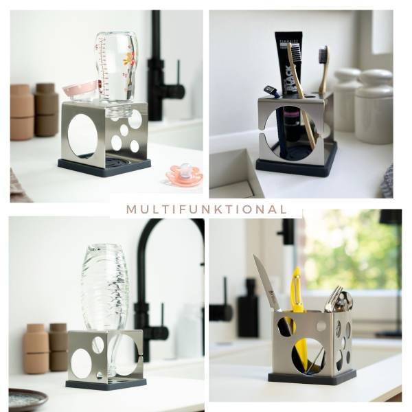 Égouttoir dricube Argenté - Acier inoxydable - 11 x 11 x 11 cm