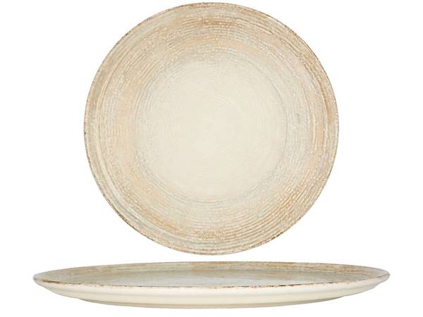 Pizza Teller Patera 2er set Braun - Porzellan - 32 x 2 x 32 cm