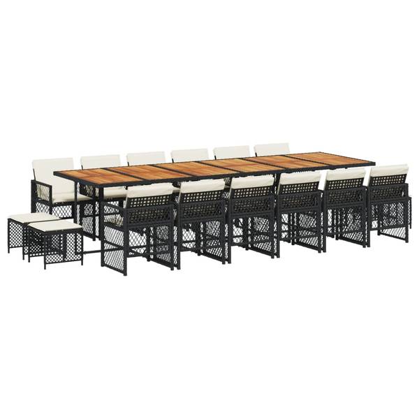 Garten-Essgruppe 3033274-7 (17-teilig) Schwarz - Creme