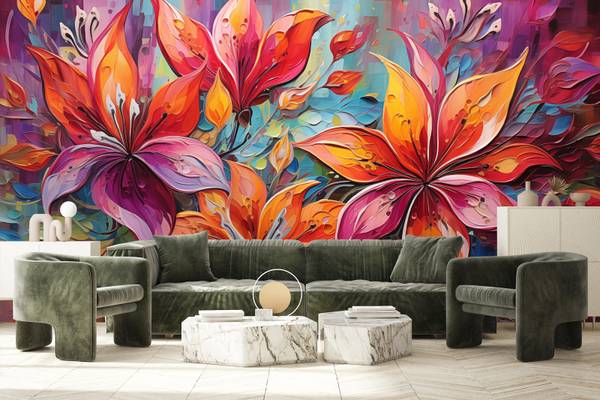 Vlies-Fotobehang ABSTRACT Bloemen Natuur 360 x 240 x 240 cm