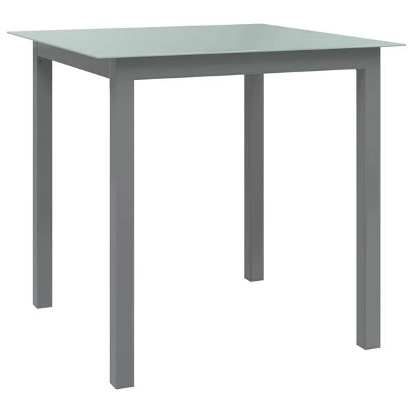 Gartentisch 3008682 Grau - Aluminium - Klarglas - 80 x 74 x 80 cm