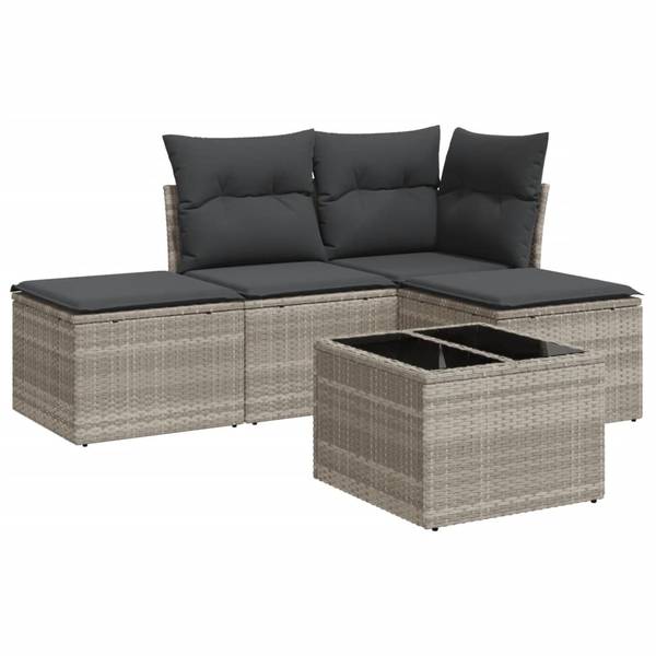 Loungeset 3034229-2 set van 5 lichtgrijs
