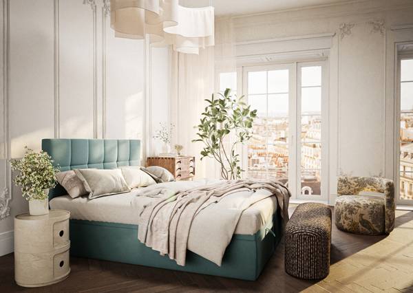 Boxspringbett Gotu Türkis - Liegefläche Länge: 160 cm