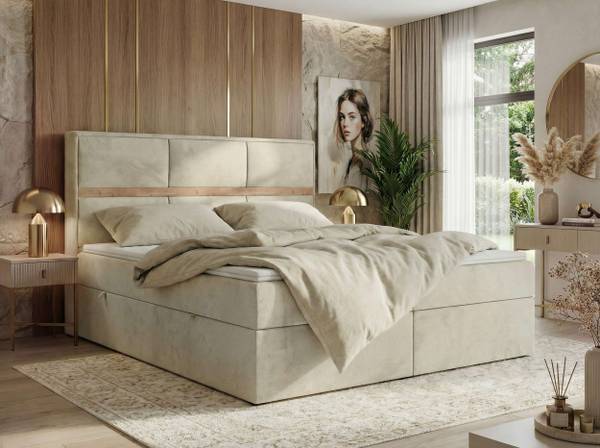 Boxspringbett ORVO Beige - Breite: 140 cm - H4
