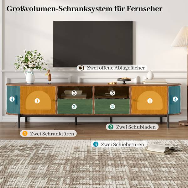 Tv-Lowboard BedFabricMax Walnuss