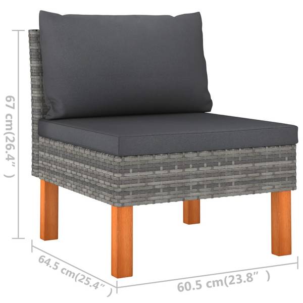 Canapés de jardin 3009634-8 lot de 6 Anthracite - Gris