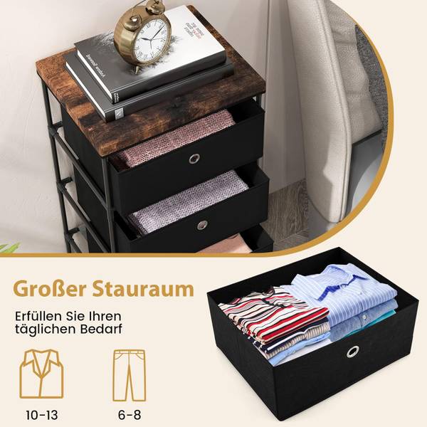 Nachttisch VL32352 Schwarz - Metall - 34 x 85 x 42 cm