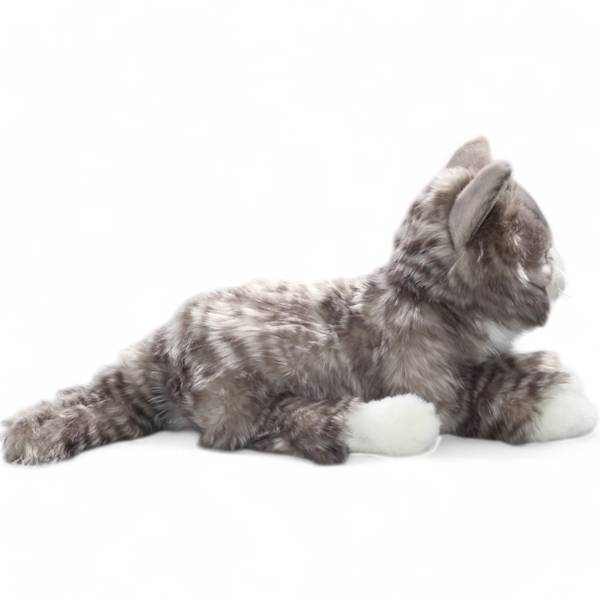 Kuscheltier Katze Grau - Kunstfell - 14 x 22 x 37 cm
