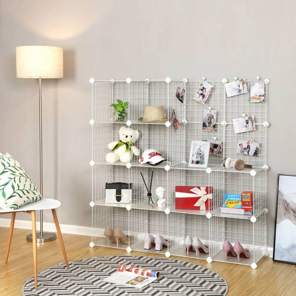 Steckregalsystem DIY-Würfelregal Weiß - Kunststoff - 31 x 123 x 123 cm