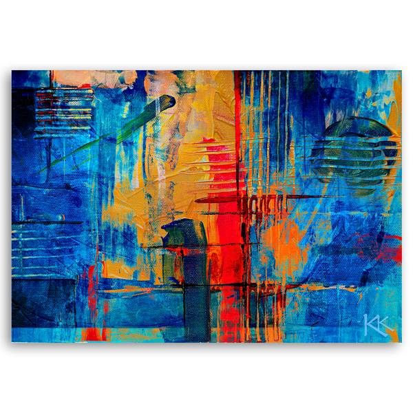 Wandbild abstraktion handgemalt 60 x 40 cm