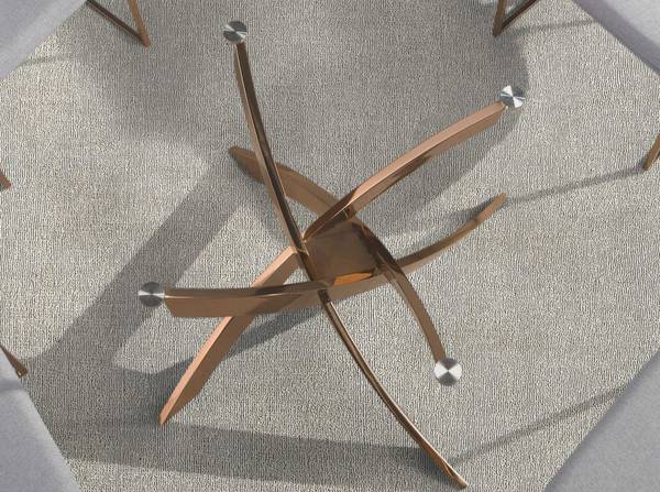 Esstisch 1169 Pink - Klarglas - Sicherheitsglas - 130 x 75 x 130 cm