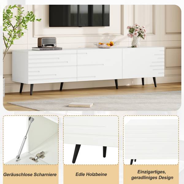 TV-Schrank Neptunus Ⅰ Weiß - Holzwerkstoff - 40 x 48 x 180 cm