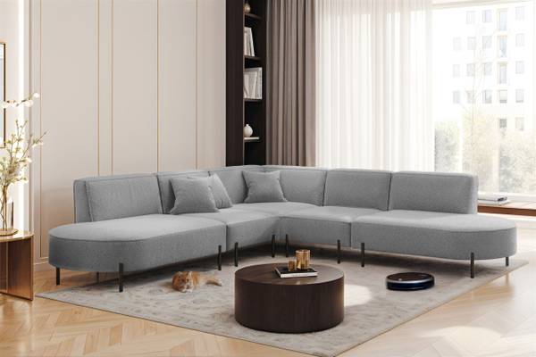 Ecksofa VALENCIA Hellgrau