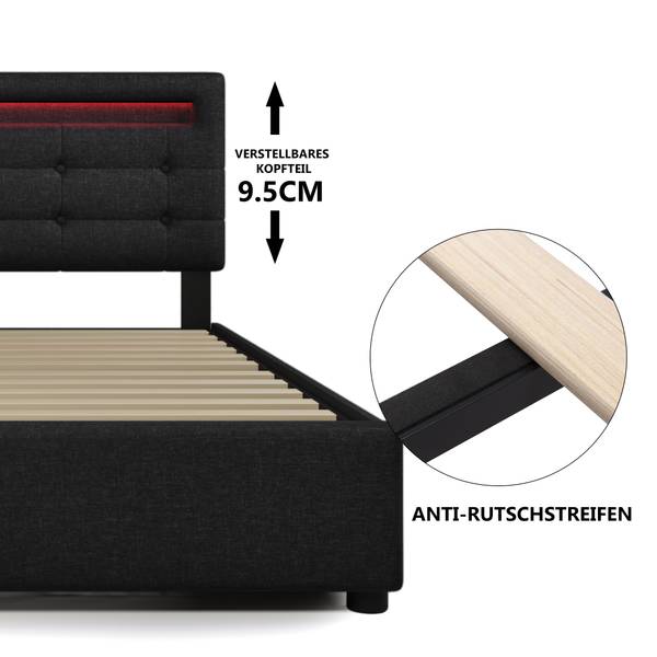 Einzelbett M301-01 Schwarz