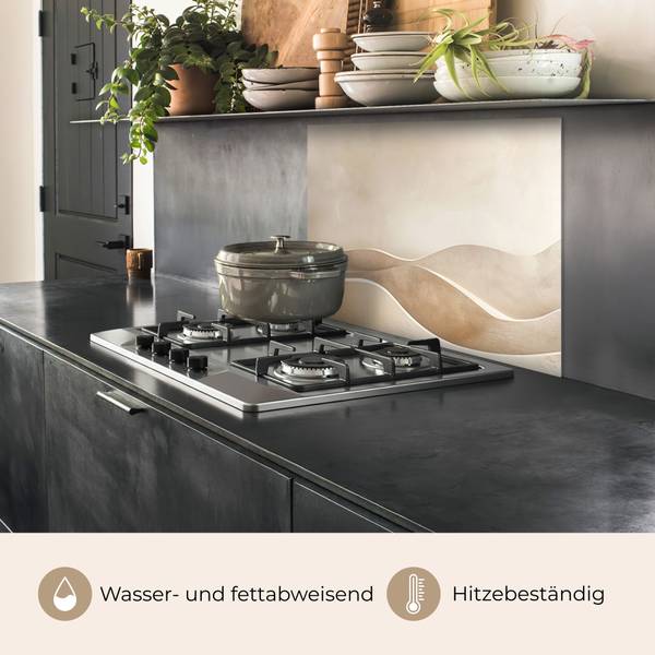 SPRITZSCHUTZ KÜCHE Sandstruktur 90 x 70 cm