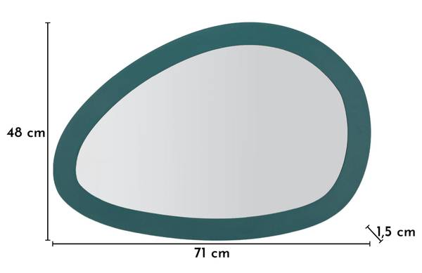 Wandspiegel Saturno Grün - Metall - 2 x 48 x 71 cm