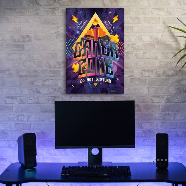 Tableau déco inscription zone de jeu 80 x 120 cm