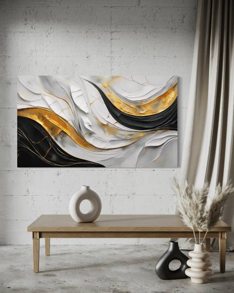Wandbild wellen abstraktion glamour 60 x 40 cm
