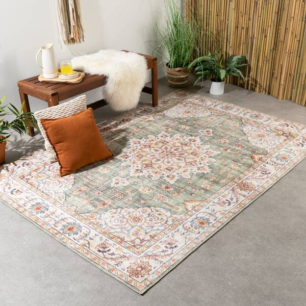 Teppich Santo Medallion Petrol - 80 x 150 cm