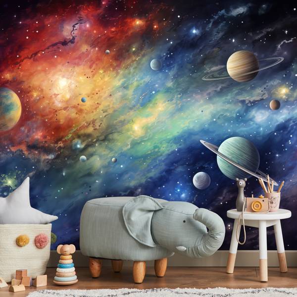 Fototapete WELTRAUM Planeten Sterne Rot - 315 x 210 x 210 cm