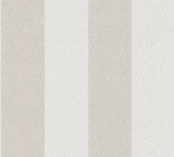 Pure Elegance Streifen-Tapete Beige - Braun - Weiß