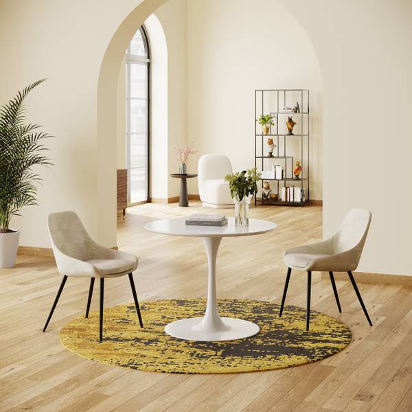 Chaise East Side velours beige 52cm Beige - Polyester - 59 x 88 x 51 cm