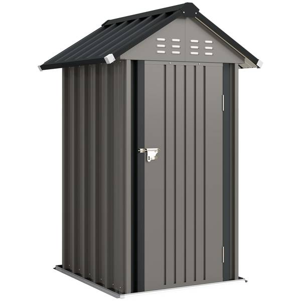 Gartengerätehaus 84H-639V00LG Grau - Stahl - 121 x 192 x 122 cm