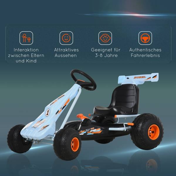 Pedal Go-Kart CT134 Blau - Metall - 66 x 59 x 97 cm