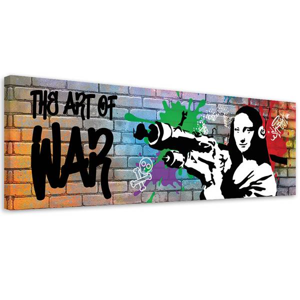 Wandbild banksy mona lisa und bazooka 150 x 50 cm