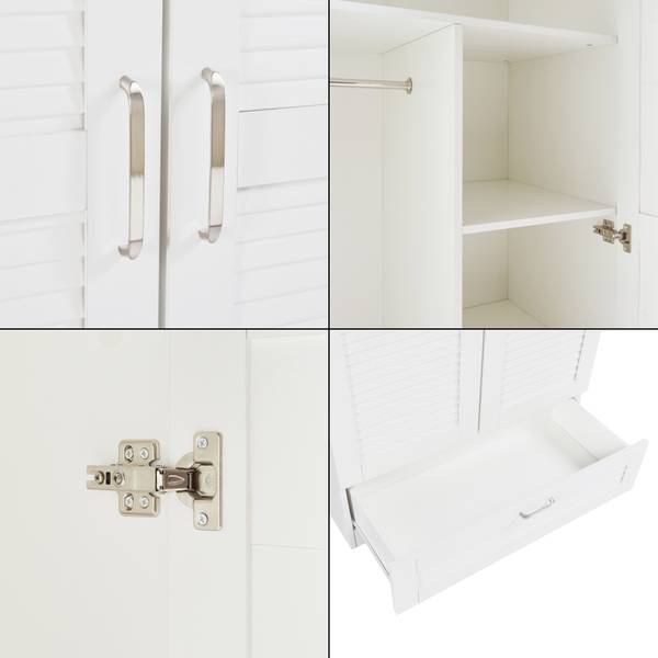Kleiderschrank Finning Weiß - 2 Türen - 3