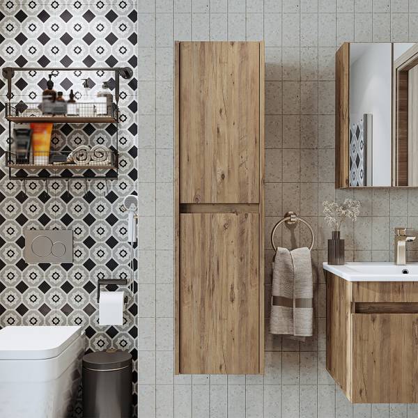 Hochschrank MELONA-S1-65 Eiche Antik Dekor