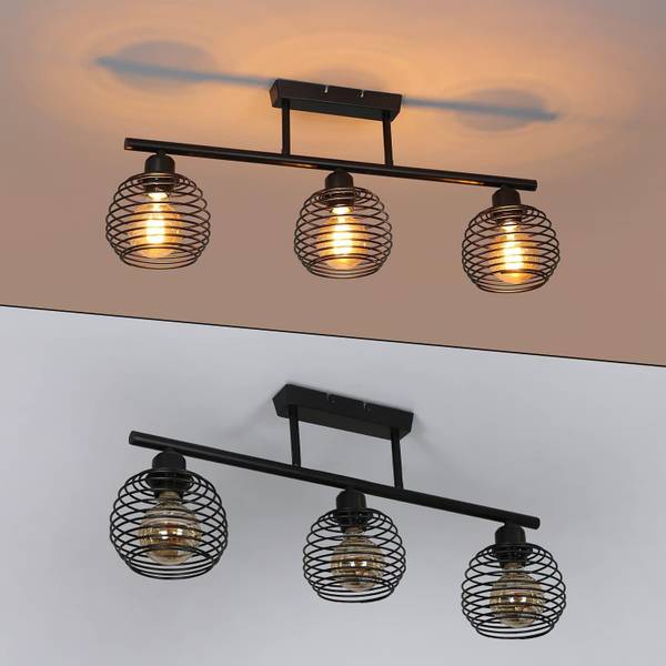 Plafonnier Franz Noir - Métal - 15 x 30 x 68 cm