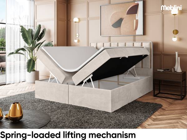 Boxspringbett Noah Beige - 200 x 180 cm - H4