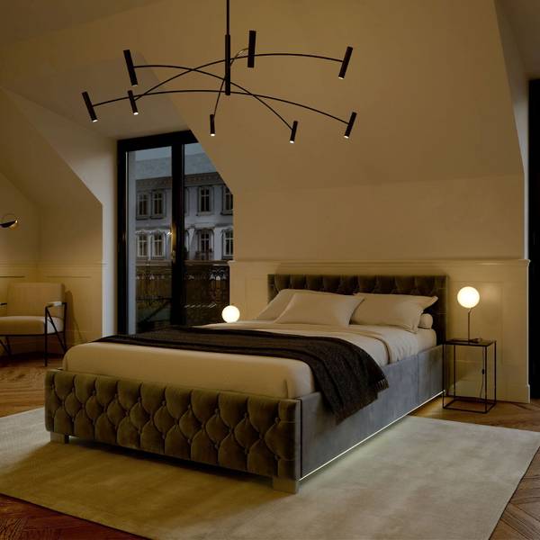 Polsterbett Nizza Grau