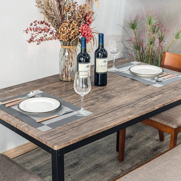 Esstisch NEWPORT Grau - Metall - 120 x 76 x 75 cm