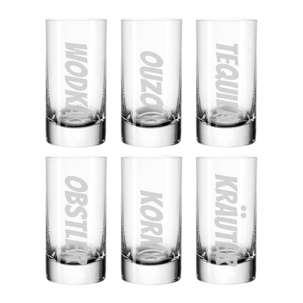 Stamper Schnaps-Ensemble 6er Set Glas - 4 x 9 x 4 cm