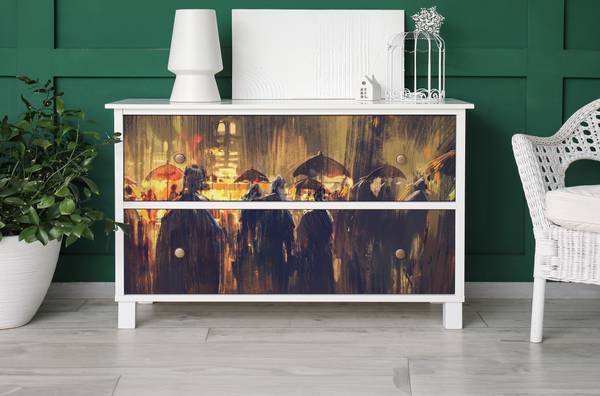 Möbelfurniere Schattenstropfen Kunststoff - 100 x 50 x 1 cm