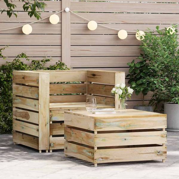 Garten-Lounge-Set 3011726-4 (2-teilig) Braun - Kiefer - 60 x 37 x 62 cm
