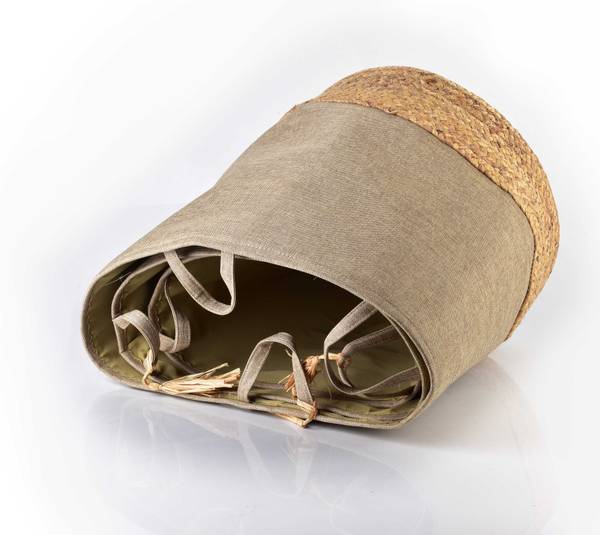 Aufbewahrungskörbe AMPARO 3er-Set Beige - Naturfaser - 42 x 46 x 46 cm